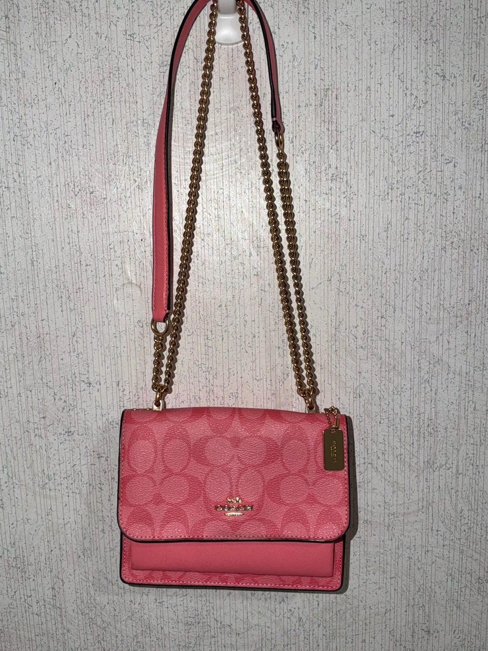 Coach Pink Signature Chain Crossbody Bag